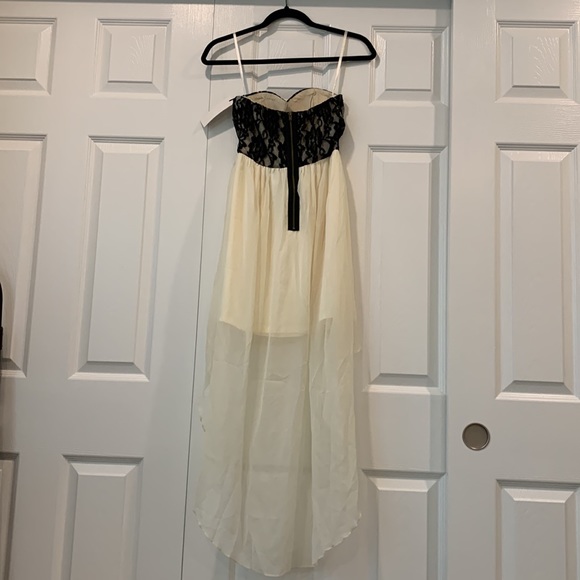 NWT Rare London Strapless Black Lace Bodice High Low Dress Size XS / US 2 / UK 6 - Picture 4 of 6